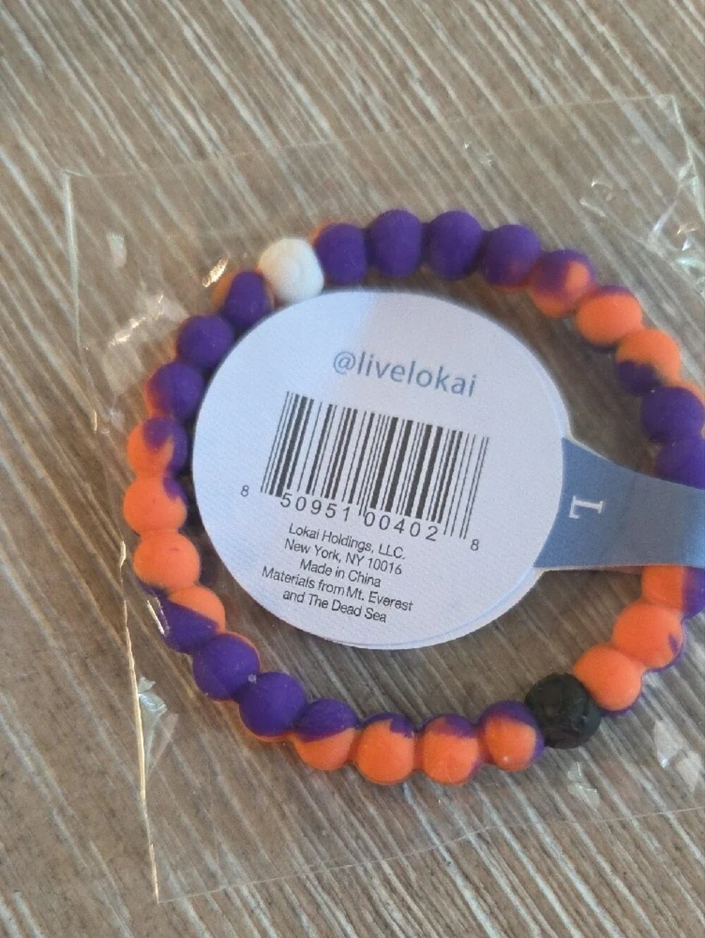 Lokai Kids Beaded Bracelet in Purple, Orange & White